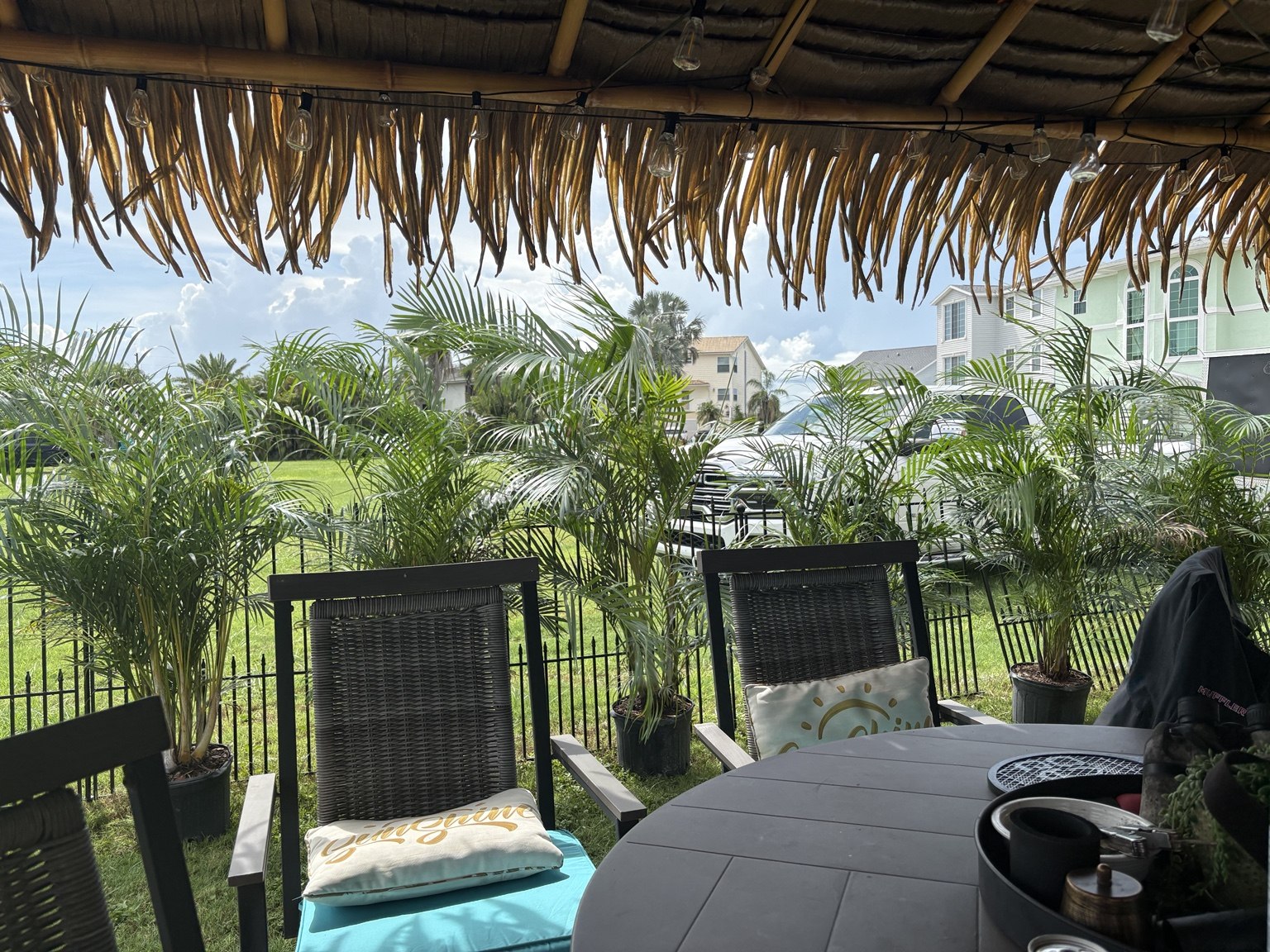 Tiki seating at Casa Palma Azul